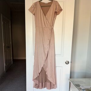 Baltic Born High Low Wrap Dress in Soft Pink